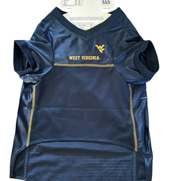 Pets First Collegiate Official Team Petwear WV Mountaineers Dog Mesh Jersey L - Picture 2 of 3
